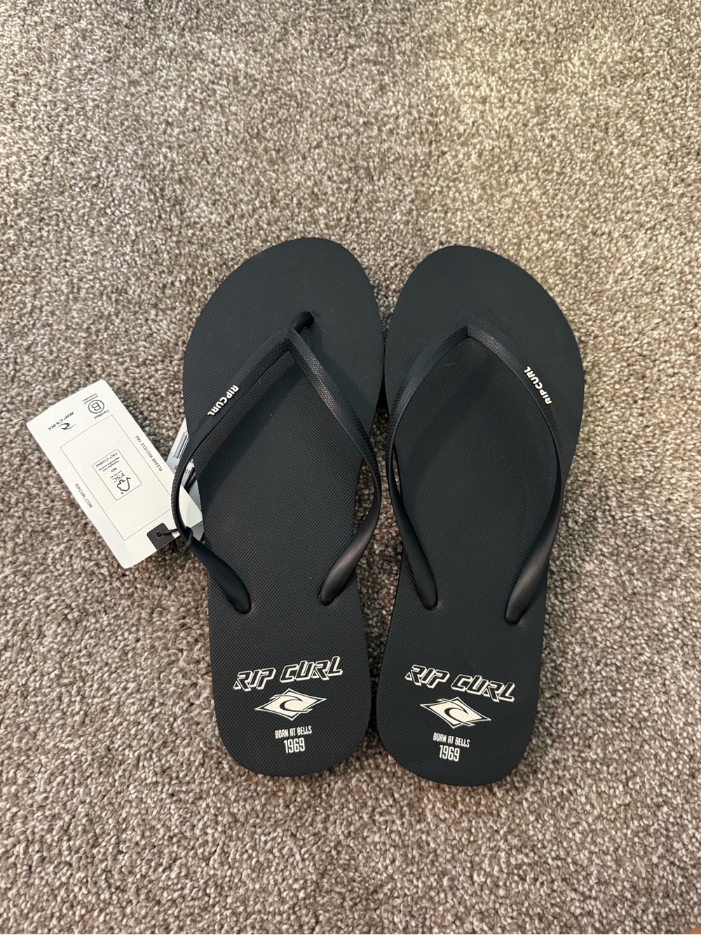 Rip Curl Black Flip Flops with Textured Footbed